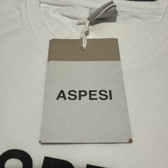 Aspesi White Tee with Black Print - Picture 2 of 8